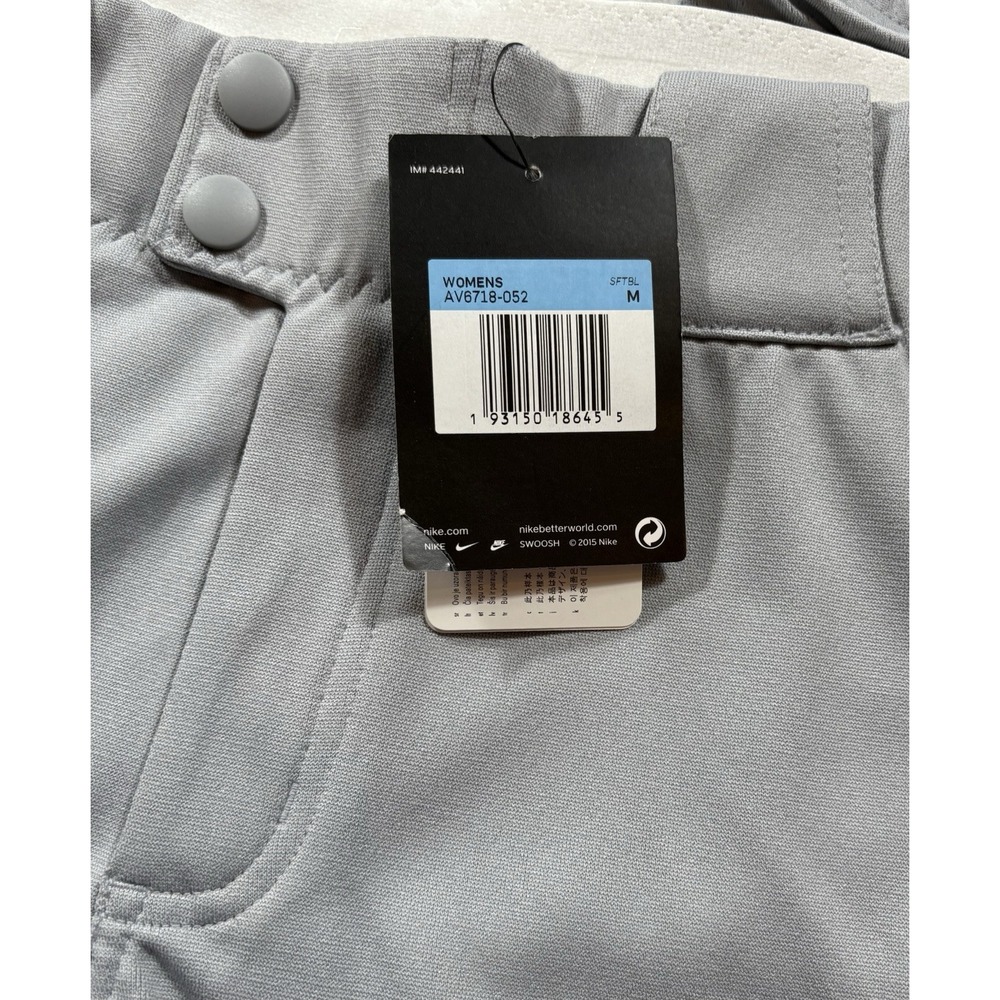 NIKE New Softball Pants Women's Medium Gray 3/4 Length Vented NWT - 492 - Picture 5 of 10